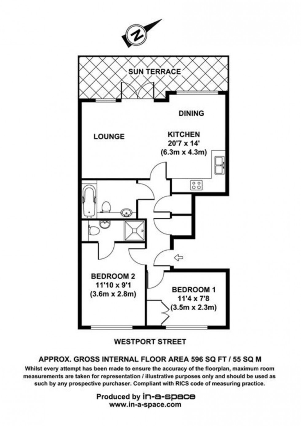 Floorplan for Cosmo Apartments, Westport Street, Stepney Green, London
