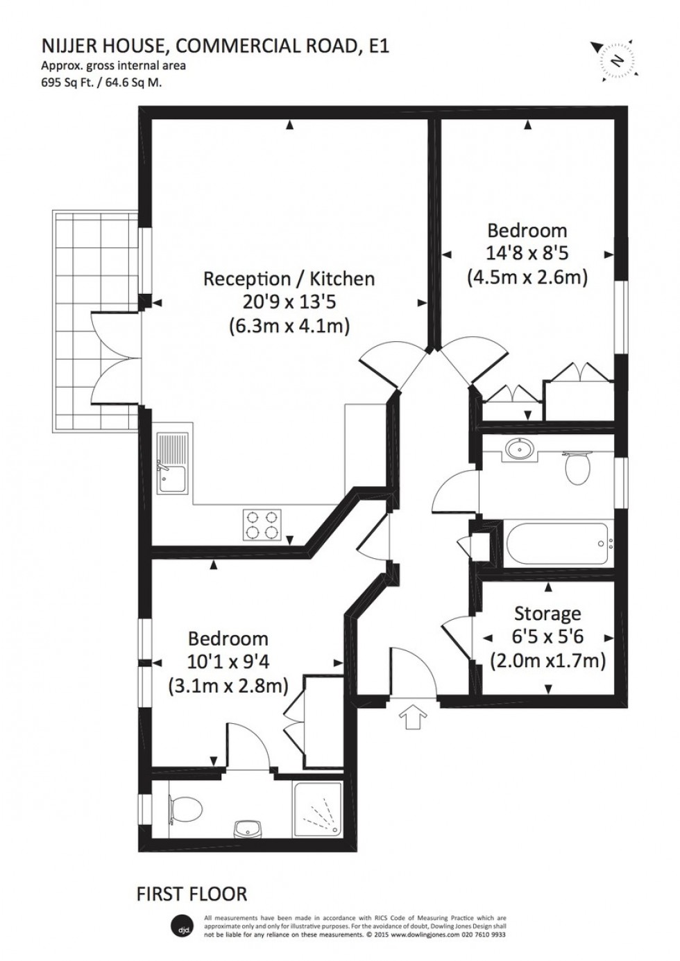 Floorplan for Nijjer House, Commercial Road, Whitechapel, London