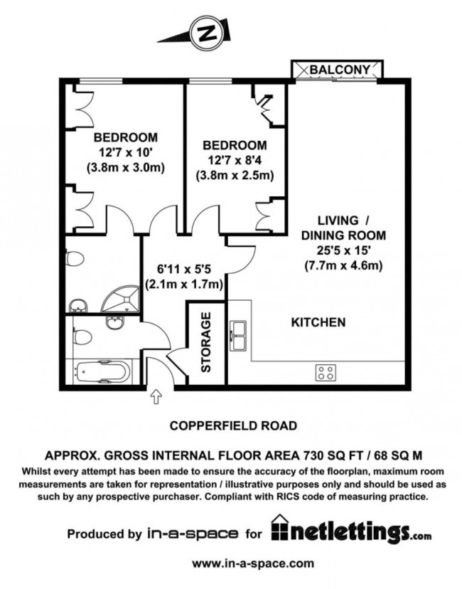 Floorplan for Copperfield Road, Mile End, London