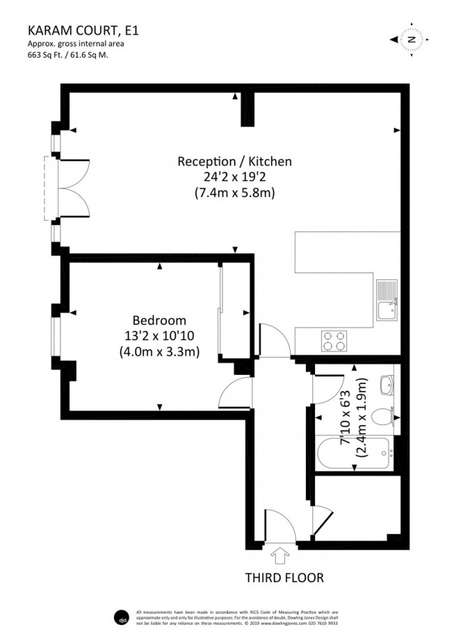 Floorplan for Karam Court, Commercial Road, Whitechapel, London