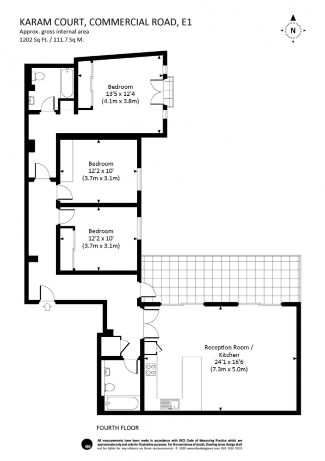 Floorplan for Karam Court, Commercial Road, Whitechapel, London