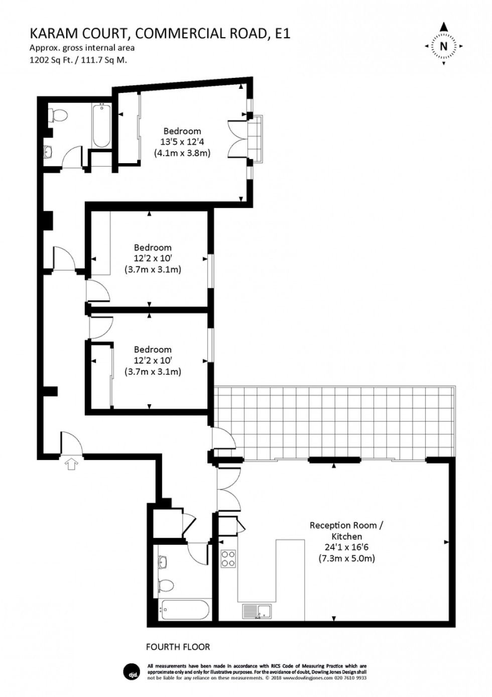 Floorplan for Karam Court, Commercial Road, Whitechapel, London