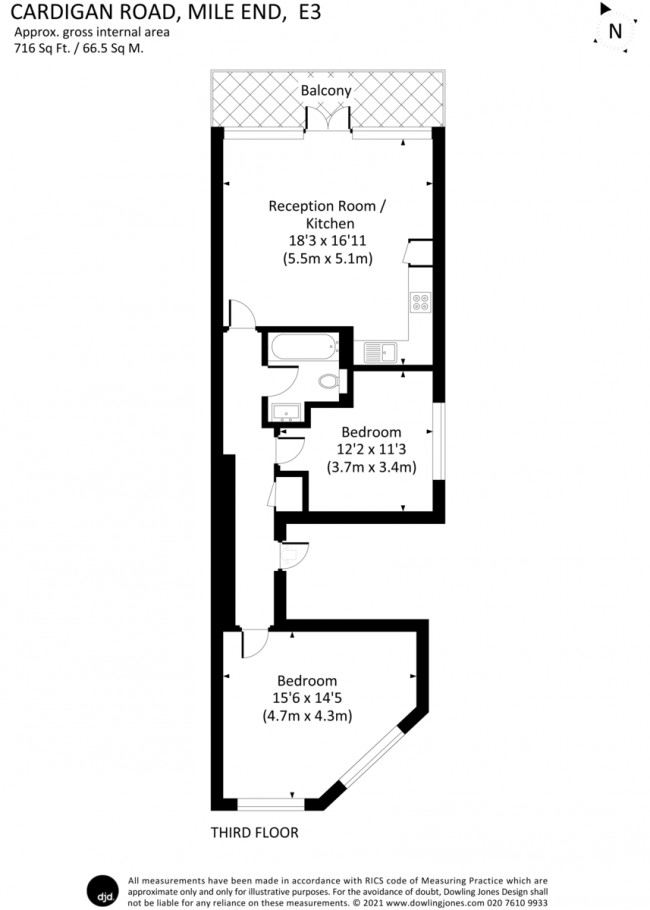 Floorplan for Cardigan Road, Bow, London
