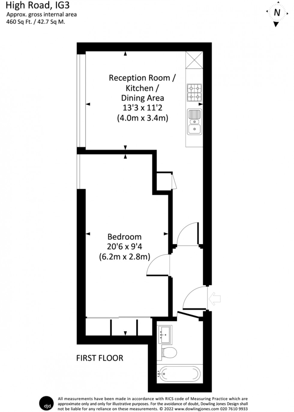 Floorplan for Bains Apartments, High Road, Ilford, Essex
