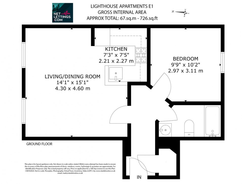 Floorplan for Lighthouse Apartments, Commercial Road, Whitechapel, London