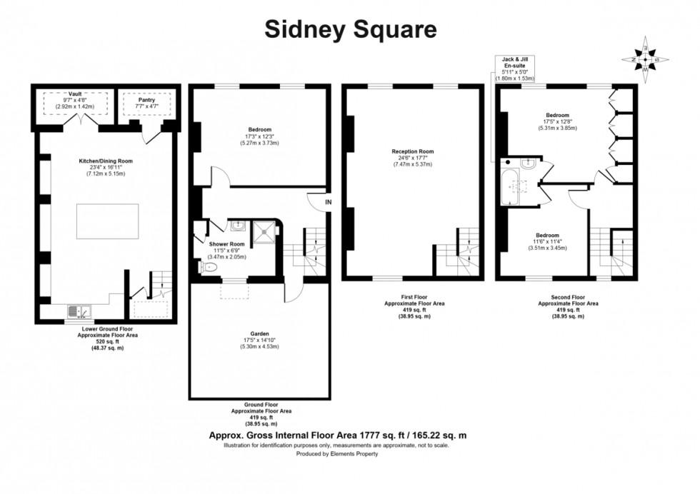 Floorplan for Sidney Square, Whitechapel, London