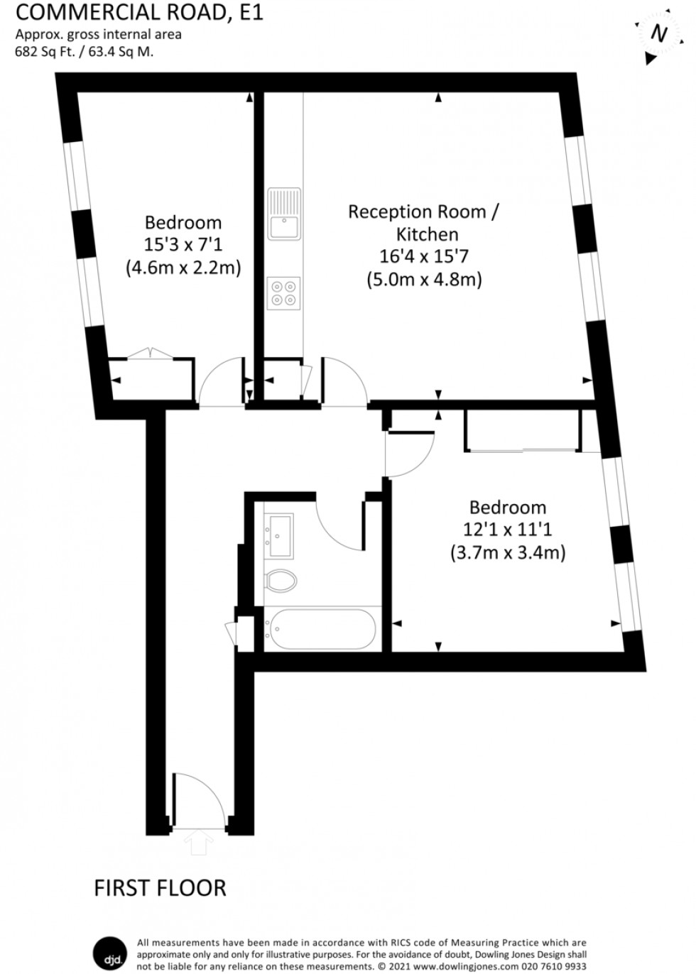 Floorplan for Karam Court, 305 Commercial Road, London, E1 2PS
