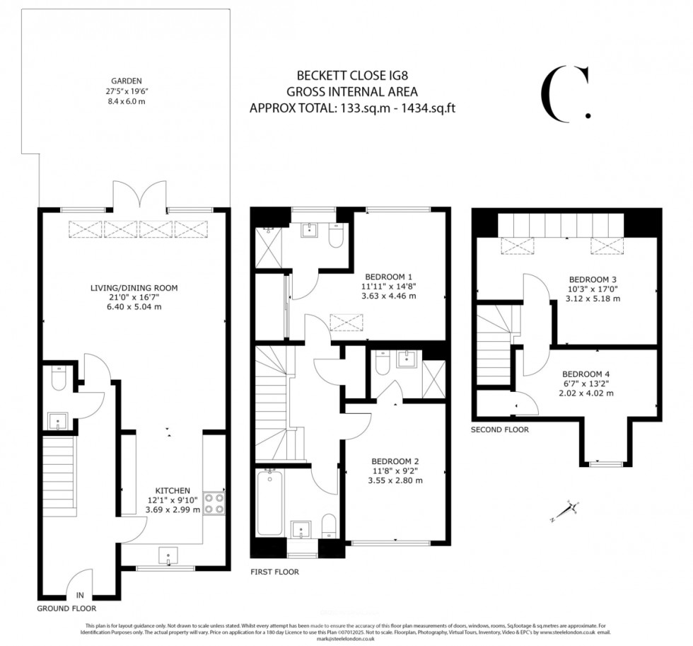 Floorplan for Becket Close, Woodford Green
