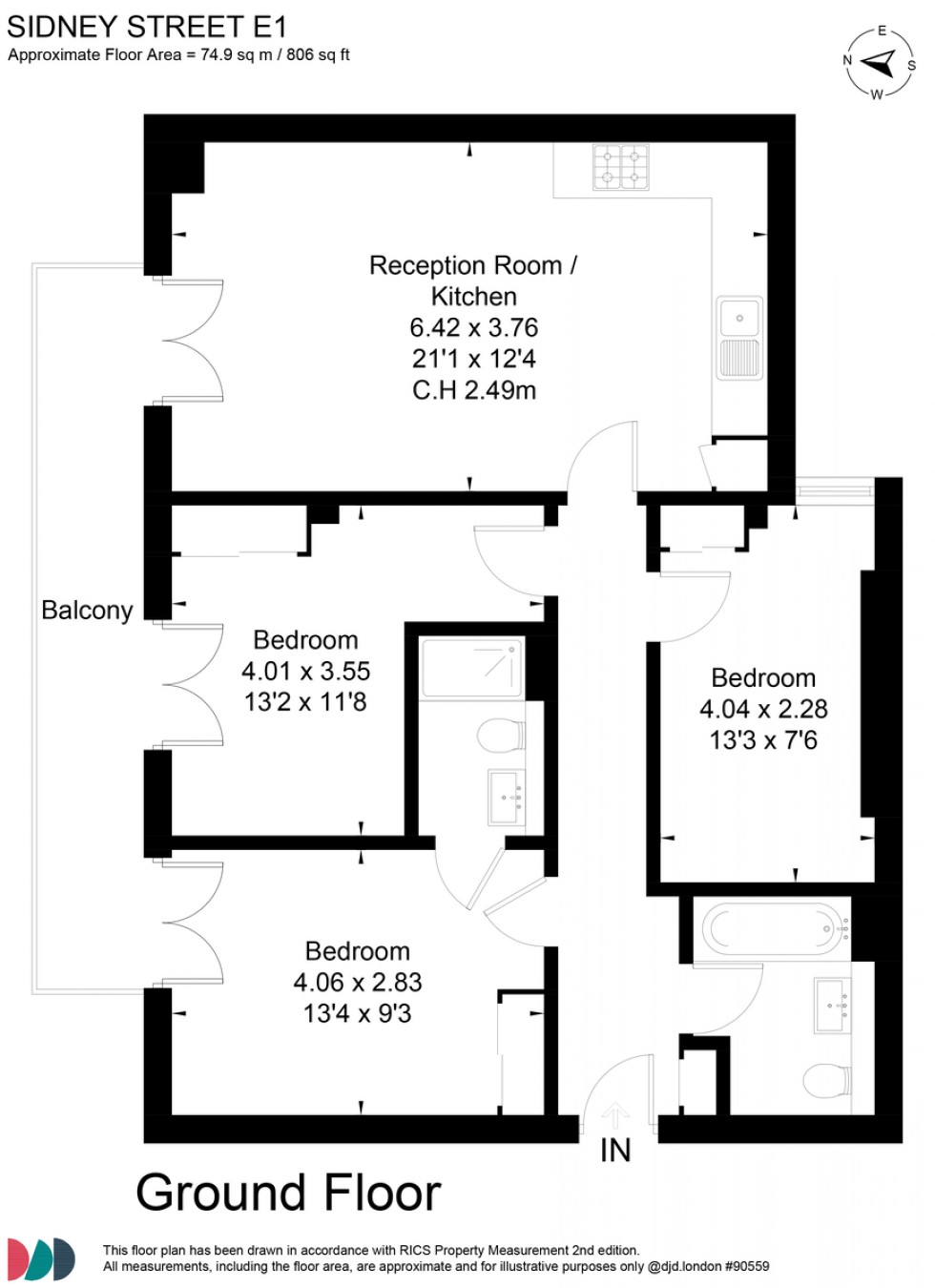 Floorplan for Sidney Street, Whitechapel, London