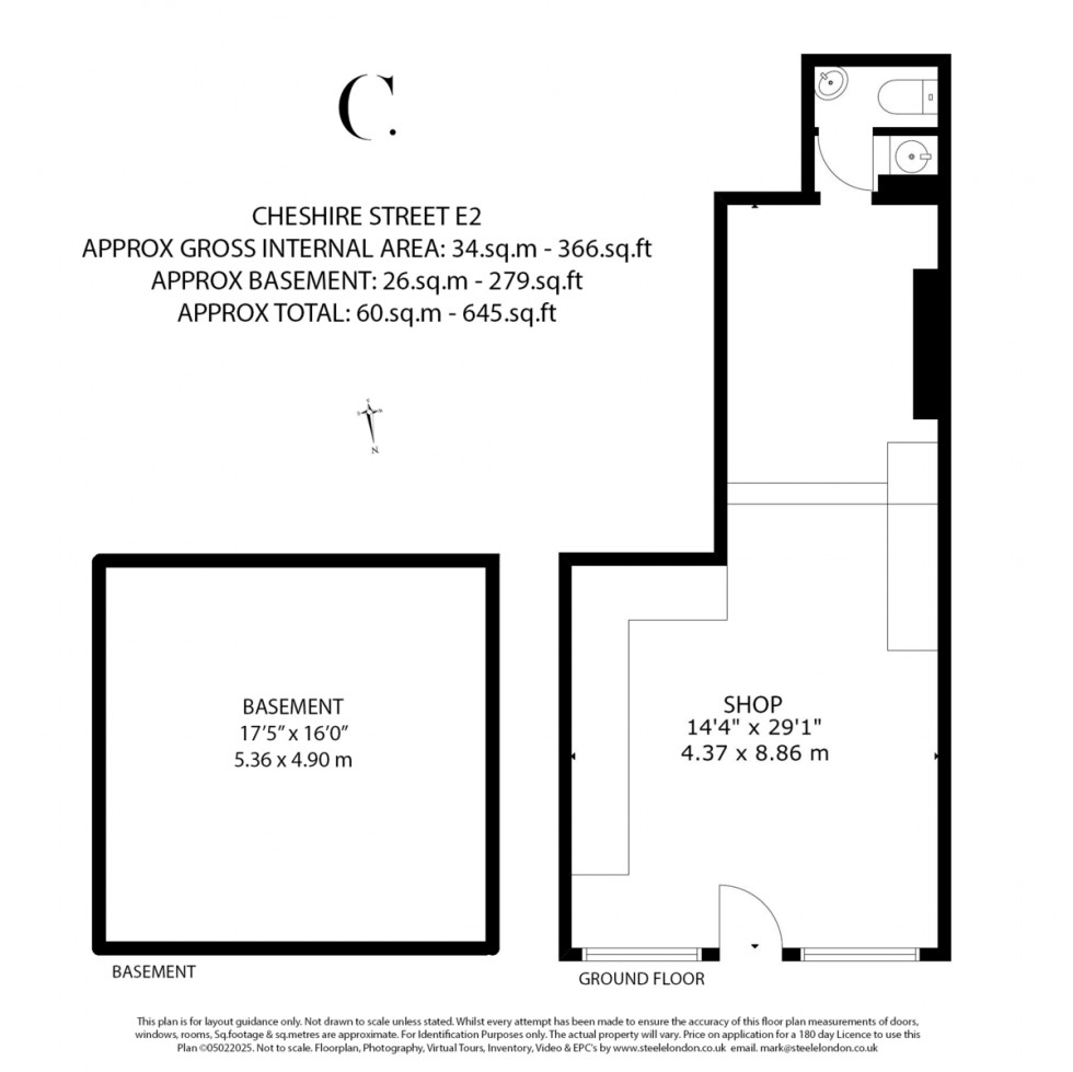 Floorplan for Cheshire Street, Shoreditch